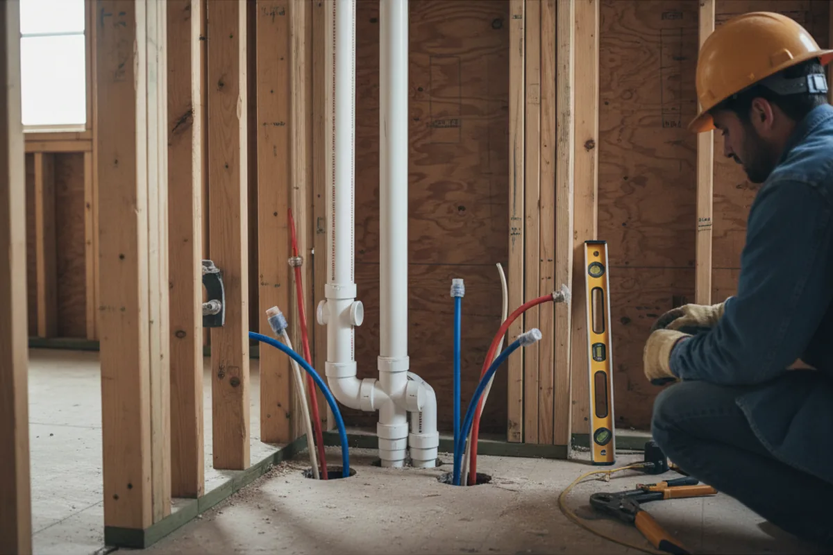 Drain and supply rough-in during Drain Cleaning in Kenner