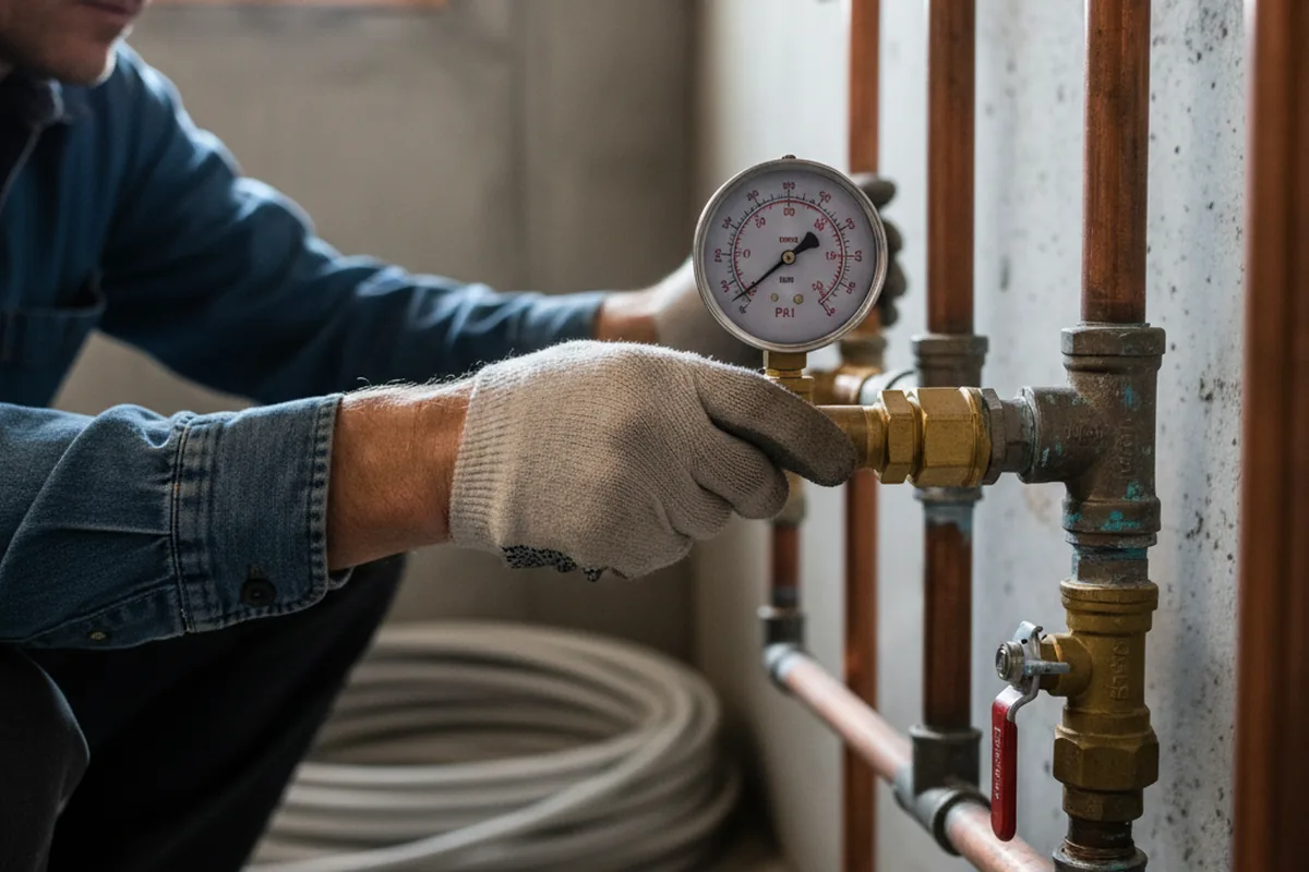 Pressure testing a repaired line during Water Line Repair in Kenner